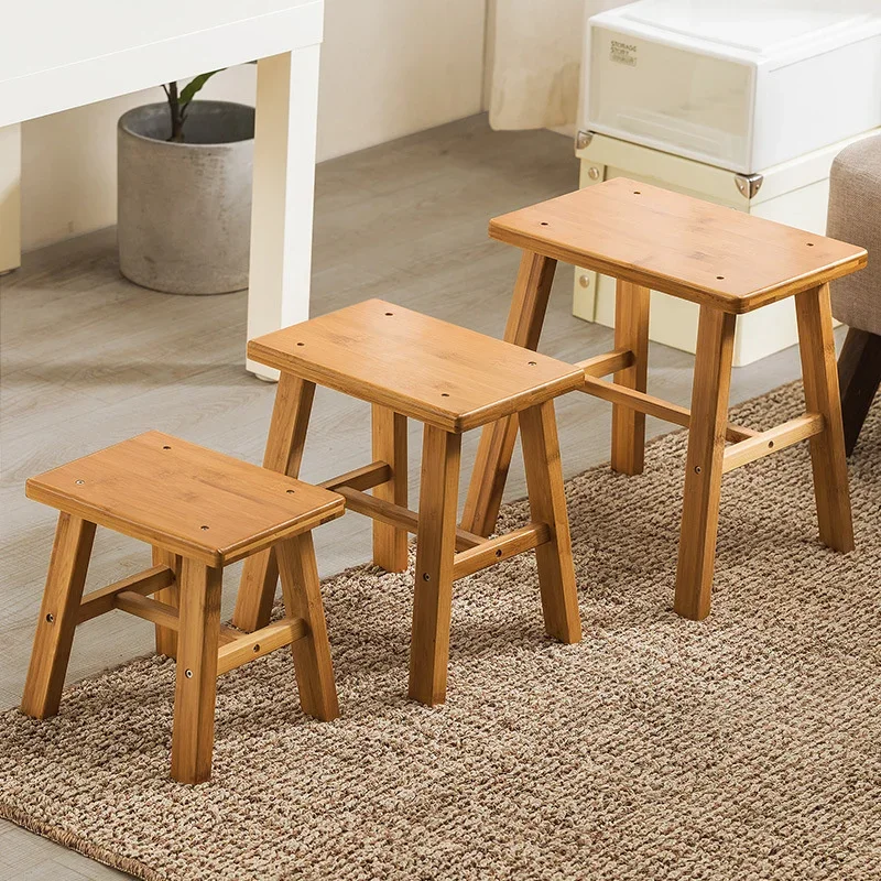 Household Children\'s Folding Stool Bamboo Material Footrest Powerful Load-bearing Foot Stool Exquisite Workmanship Step Stool