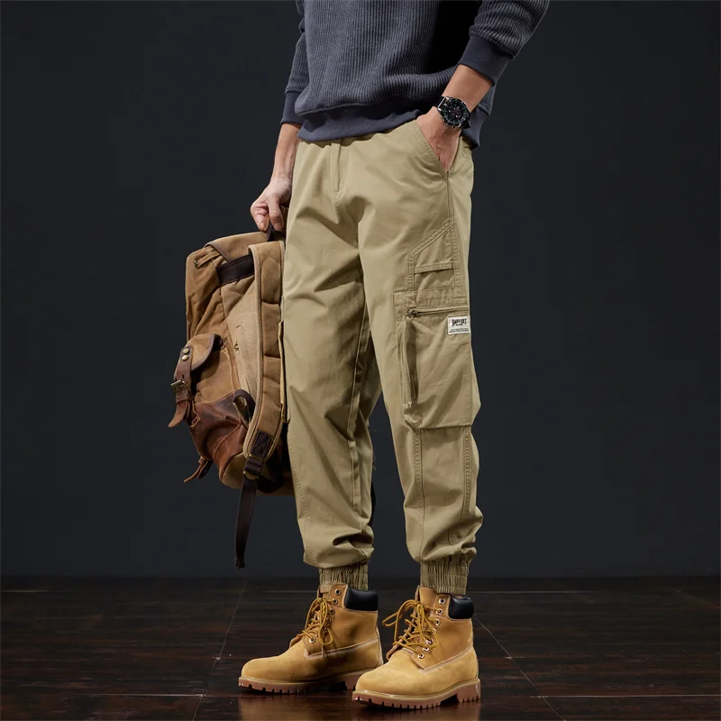 Men's Relaxed Fit Stretch Cargo Pant with Multi-pocket High Street Straight Tube Loose Outdoor Hiking Jogger Work Sweatpants 4
