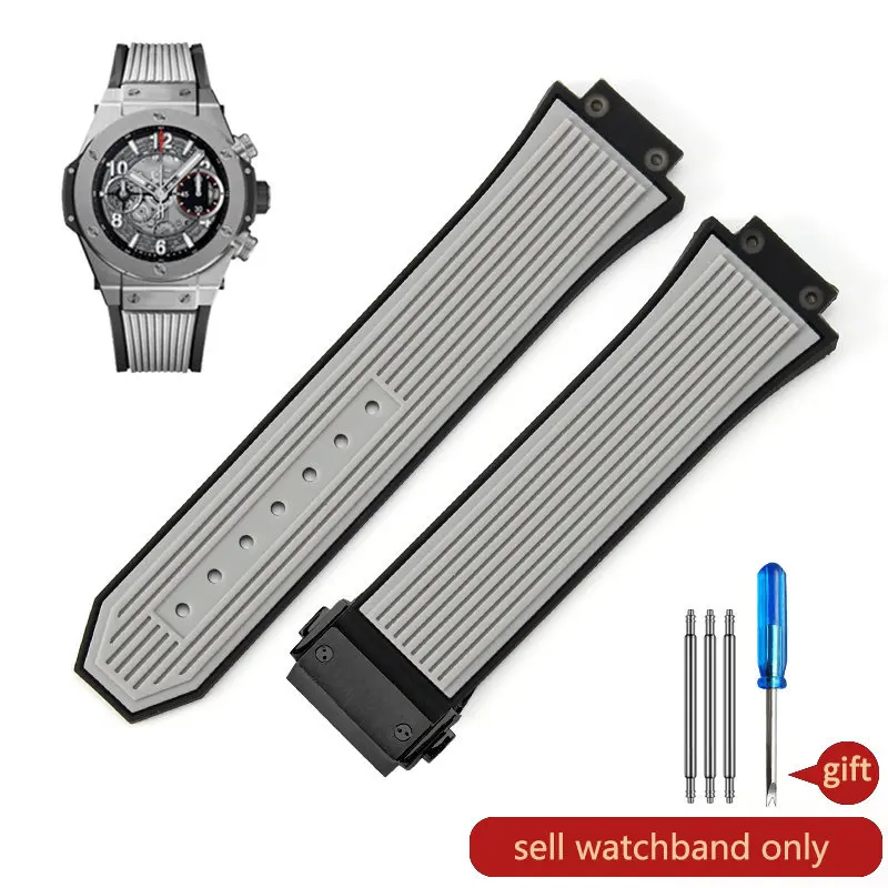 Men's Waterproof Sweatproof Rubber Silicone Watch Strap - Durable and Stylish