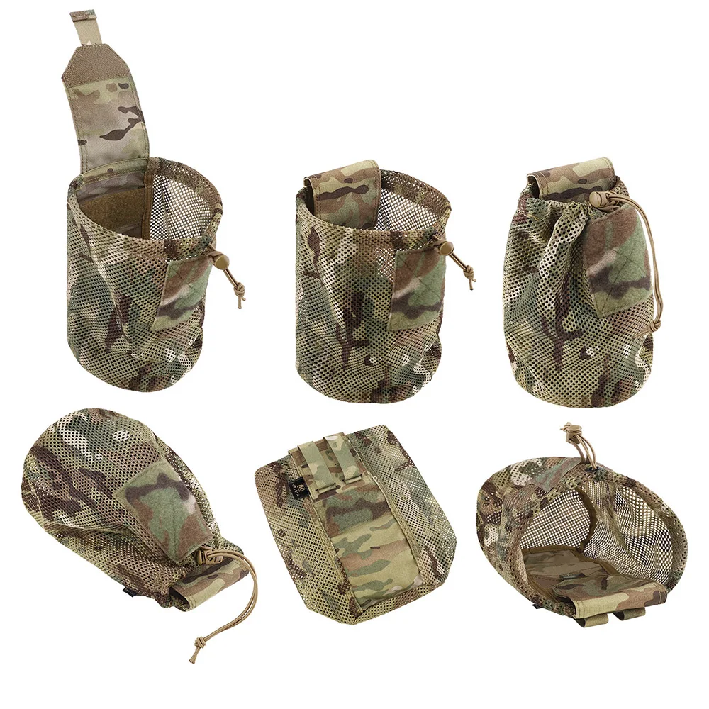 KRYDEX 500D Tactical Mesh Dump Drop Pouch MOLLE Belt Foldable Magazine Pouch Tool Utility Pack Waistbag Hunting Accessories