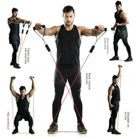 Multifunction Fitness Tension Rope 5-Tube Elastic Yoga Pedal Puller Resistance Band Tension Rope for Stretching Abdomen Training - Image 4