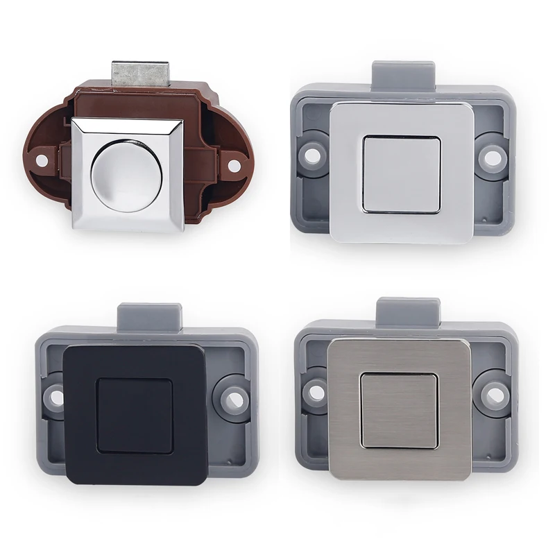 Kak 10 Peças Camper Carro Push Lock rv Caravana Barco a Motor de Casa Armário Gaveta Trava Botão Fechaduras Keyless Móveis Fechadura da Porta Ferragem