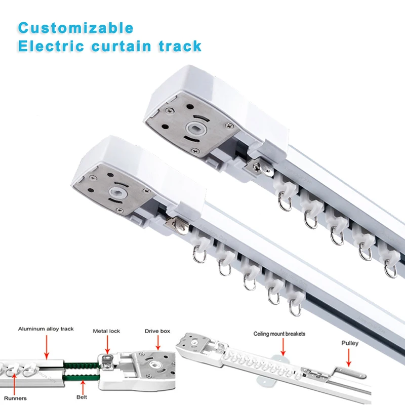 ปรับแต่ง Super Quiet CurtainTrack สําหรับ Aqara Zigbee มอเตอร์, A1/B1 มอเตอร์ Tuya wifi Zigbee มอเตอร์ไฟฟ้ารางม่านระบบ 1