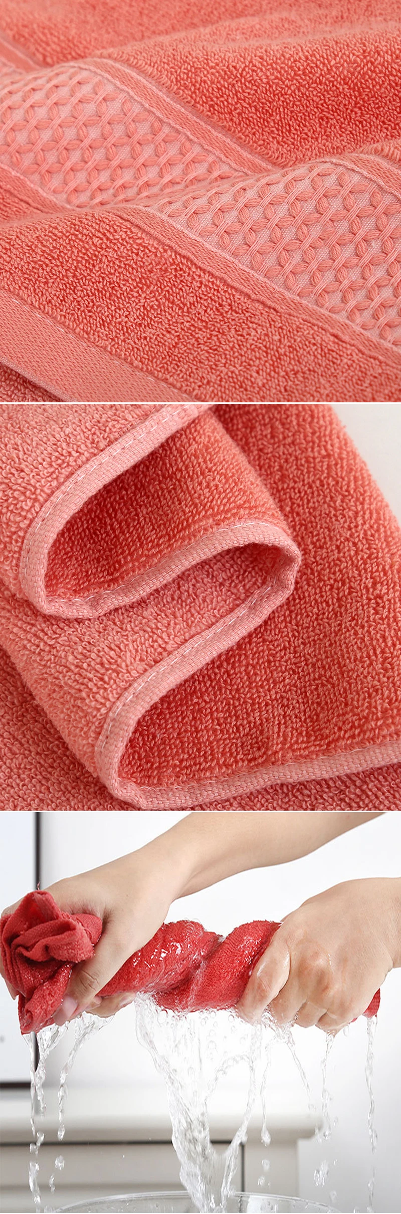 Soft and absorbent cotton towel close-up