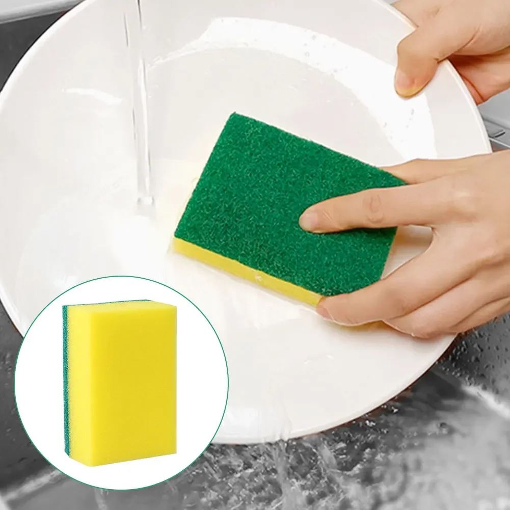 

20pcs Scouring Pad Double Sided Scrub Bowl Pot Cleaning Sponge Dish Washing Kitchen Tools Home Clean Supplies