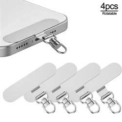 360° Rotatable Metal Phone Lanyard Tether - Universal Anti - Lost Strap Patch for Smartphones, Set of 4 (WHITE)