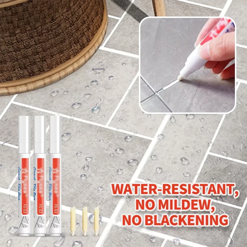 Grout Pen Waterproof Tile Marker Wall Seam Pen Tiles Floor Bathroom Decontamination Seam Repair