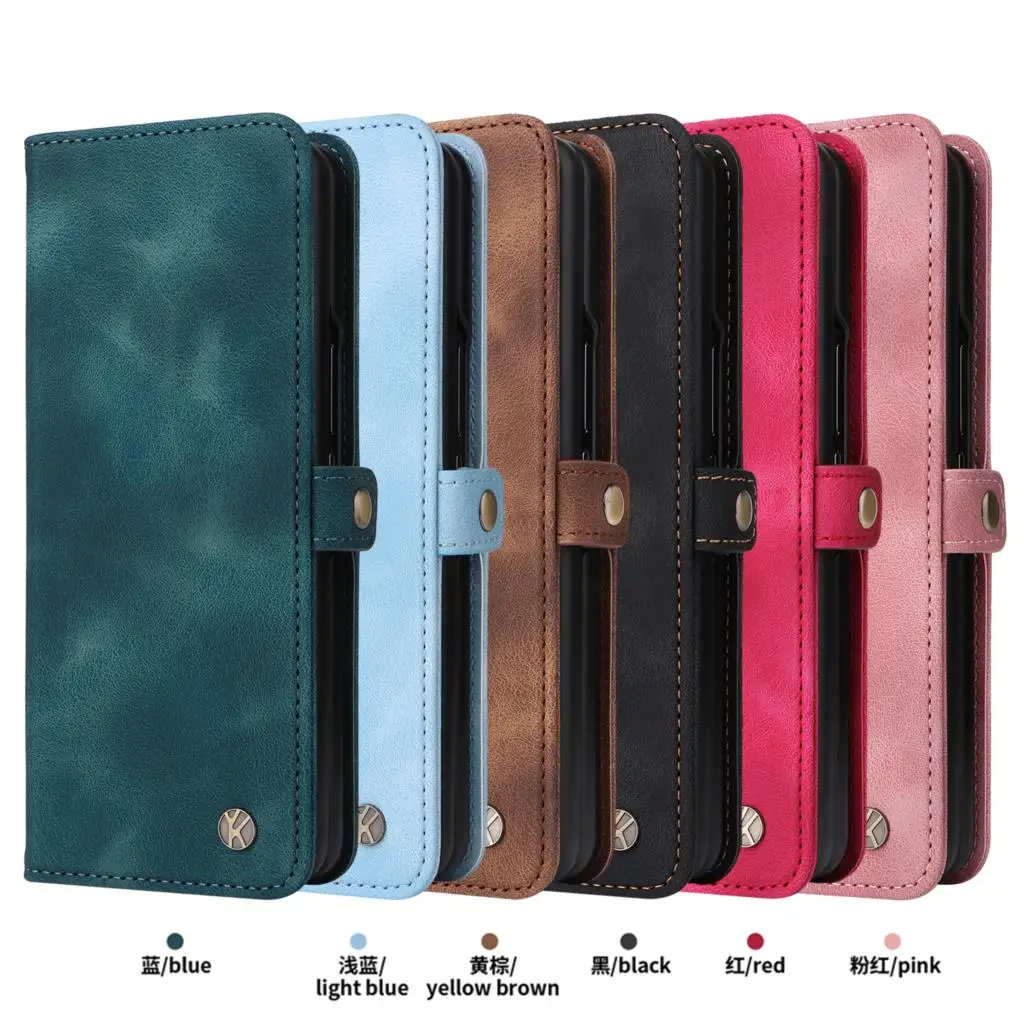 Shockproof Case For Samsung Galaxy Z Fold 3 Z Fold 4 Flip Cover Folding Machine Leather Sheath Protective For Sam Z Fold 4 Cover