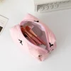 Ladies' Bow Makeup Bag for Women Embroidered Bowknot Travel Cosmetic Bags Large Capacity Handheld Makeup Toiletry Storage Bag 6