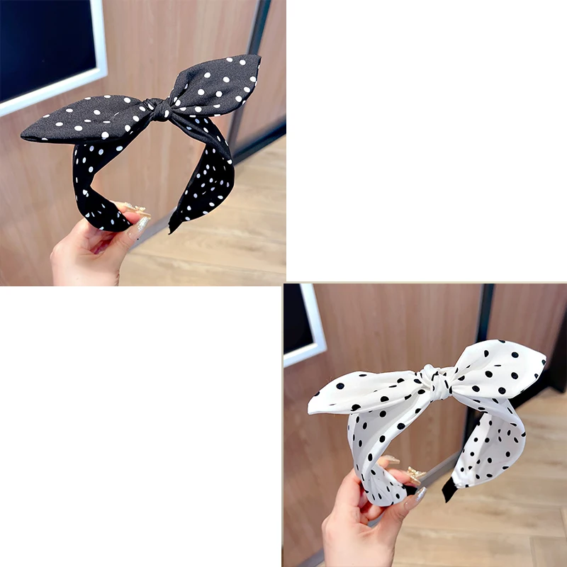 Elegant Polka Dot Bow Headband