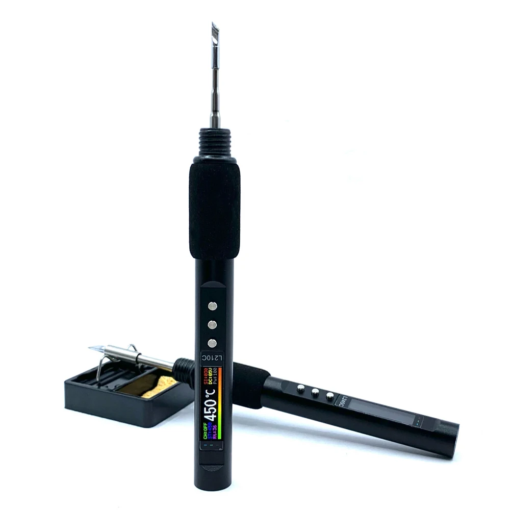 PD 100W Portable Electric Soldering Iron 50-500°C Adjustable Temperature 0.99inch Multi-parameter  Electronic DIY Repairing Tool 3