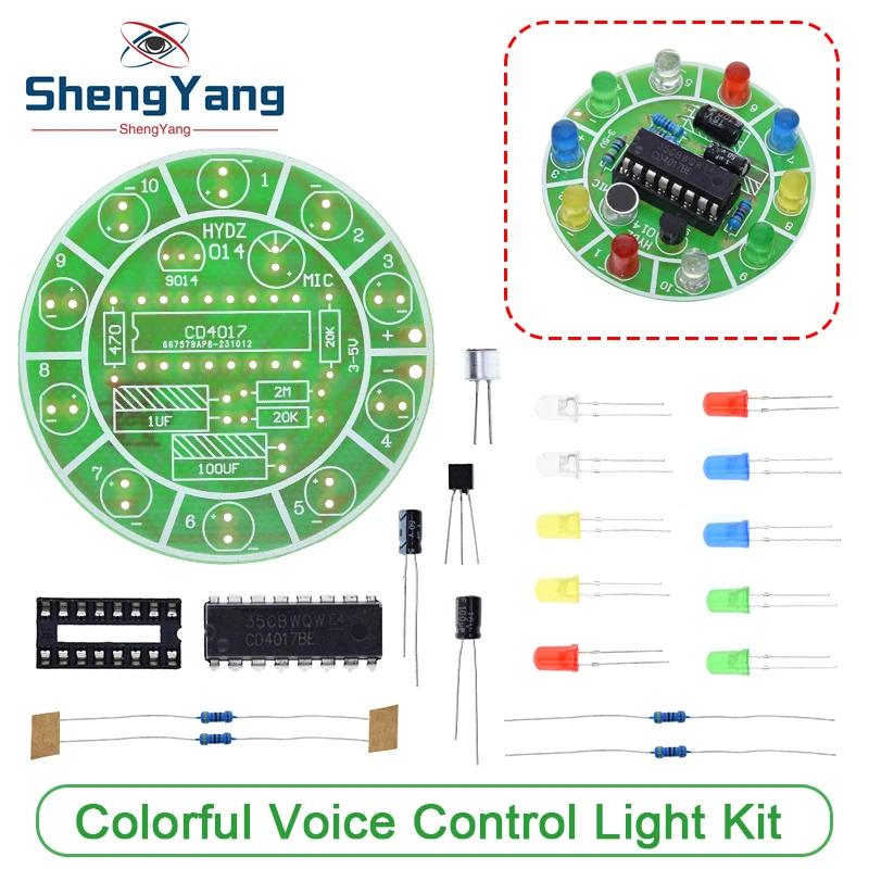 Voice-Activated LED Rotating Water Light Kit - DIY Electronic Sound Control
