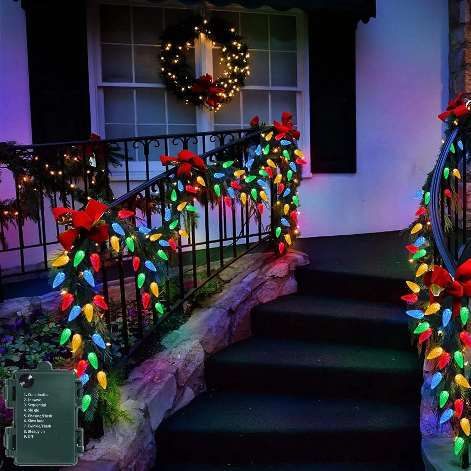 

LED String Lights Outdoor Christmas Decorations 5M 50 LEDs Strawberry Battery Operated Fairy Strings Lights 8 Modes Garland