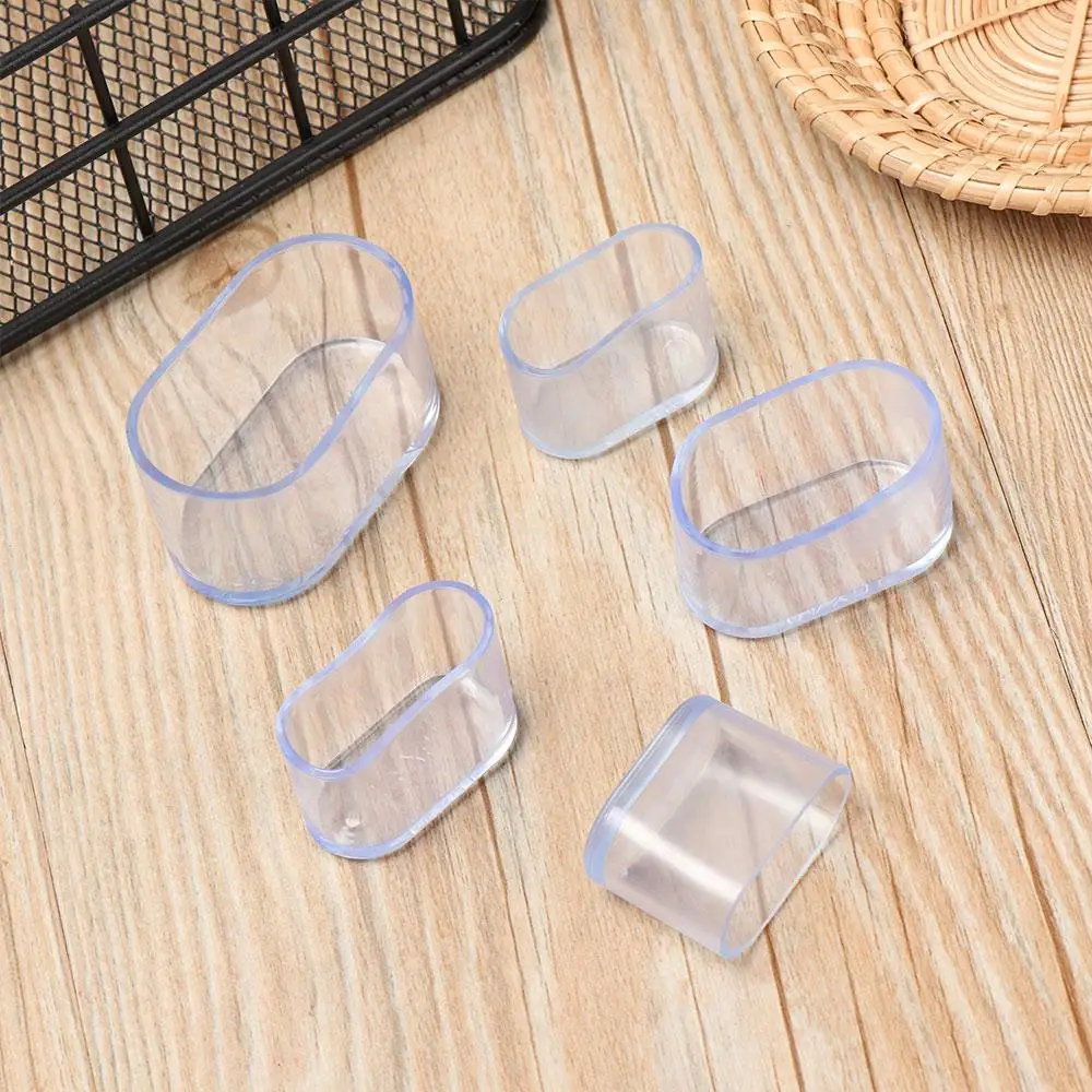 4Pcs Oval Chair Leg Caps Silicone Non Slip Furniture Feet Covers Table Chair Leg End Caps Covers Floor Protectors