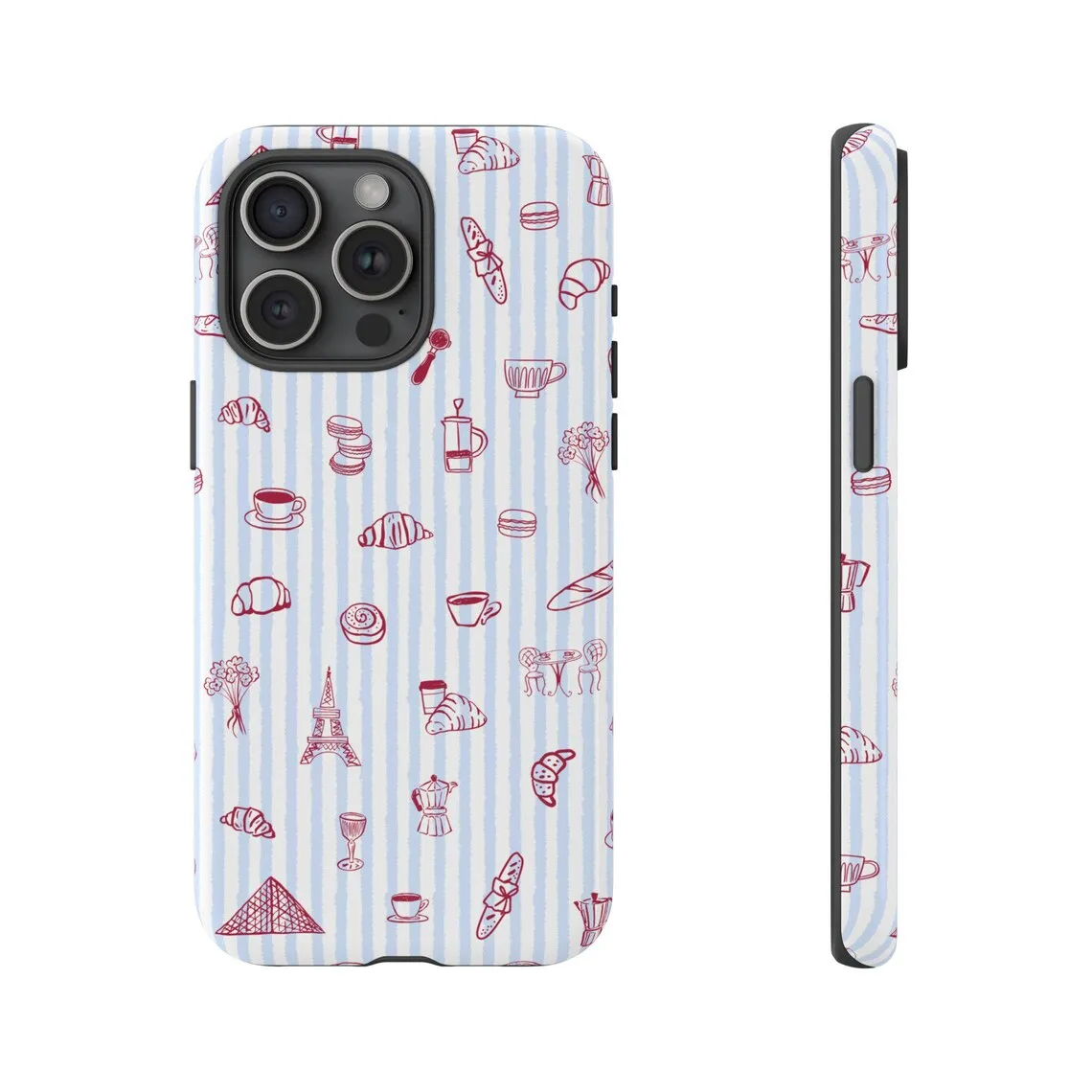 Elegant Red Accent Double-Layer Luxury Phone Case