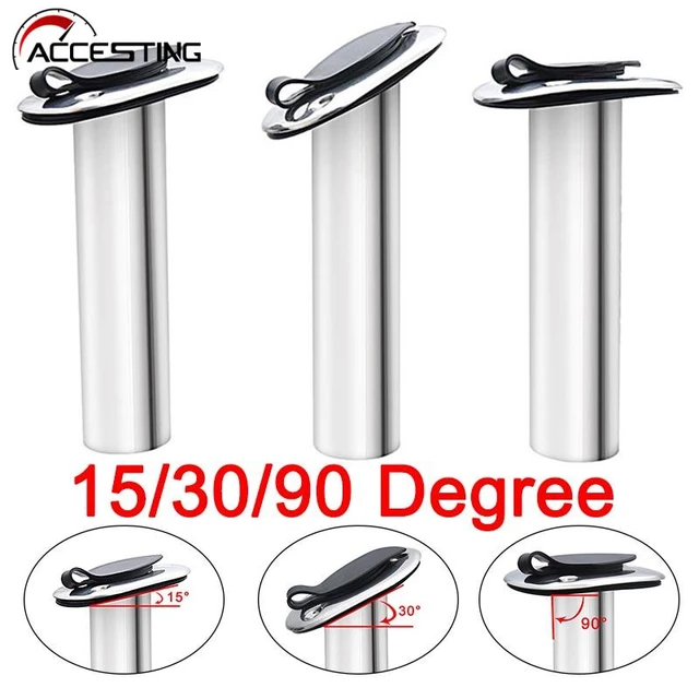 15/ 30 /90 Degree Fishing Pole Stand Stainless Steel Flush Mount