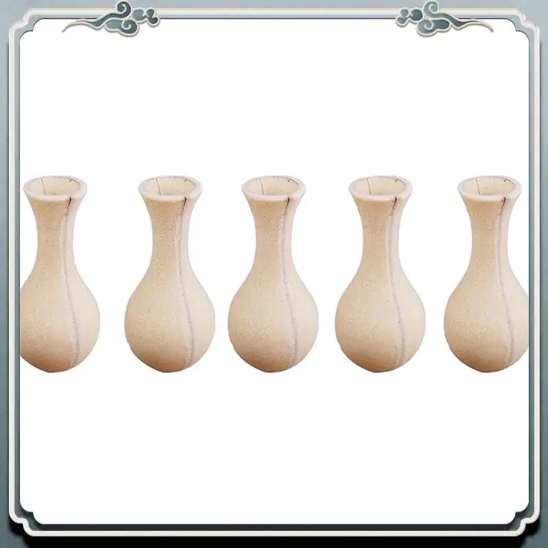 Durable DIY Flower Vase Drawing Craft For Kids, 5Pcs Unfinished Vase Wooden Flower Handmade Floral DIY Painting Toys