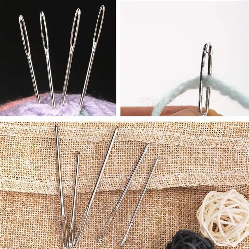 9 PCS Large Eye Blunt Sewing Needles Cross Stitch Knitting Needle Handmade  Leather Embroidery Thread Needle Sewing Accessories Yarn Needles Large Eye