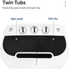 ZENY Portable Clothes Washing Machine Mini Twin Tub Washing Machine 13lbs Capacity with Spin Dryer,Compact Washer 4