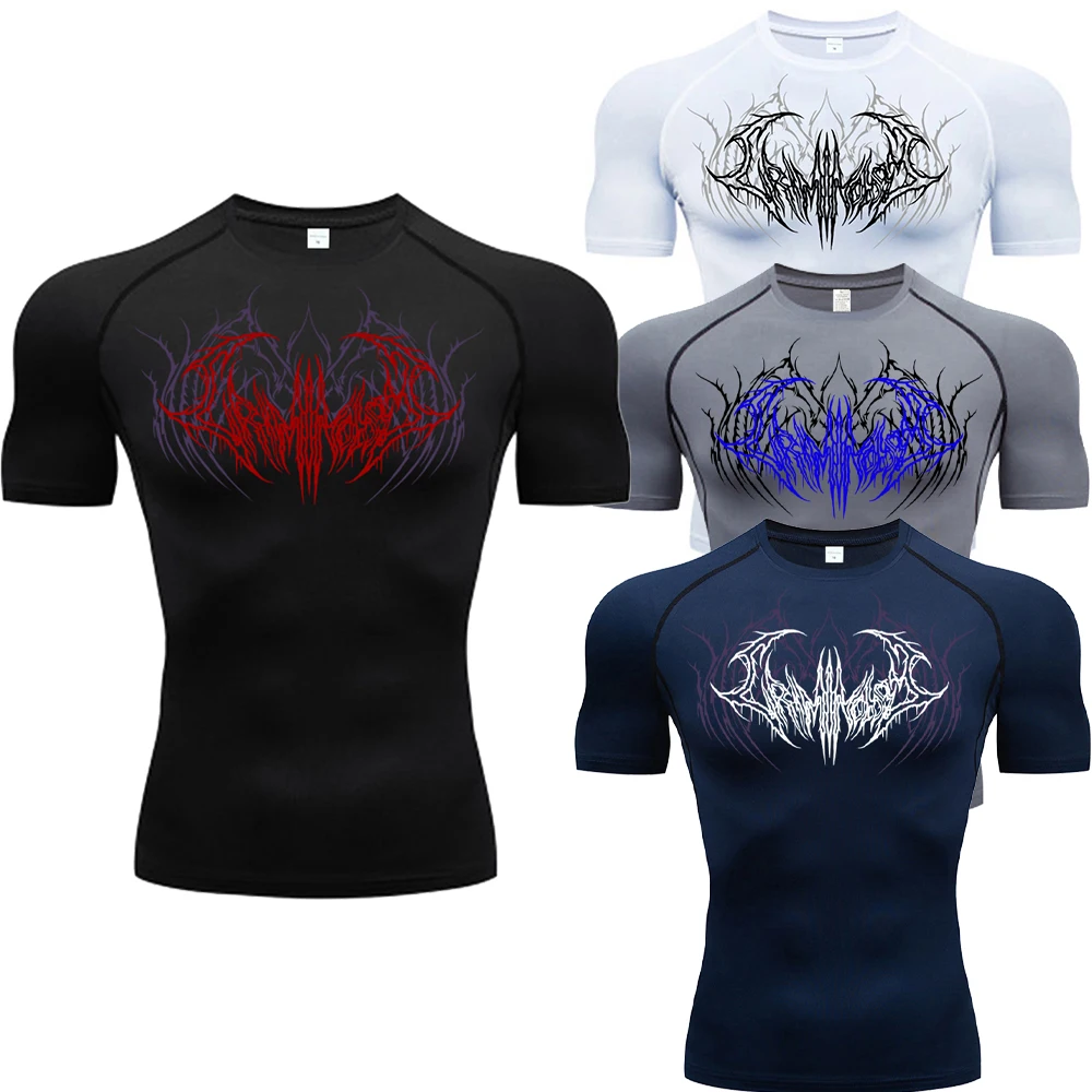 2025Kompressions-T-Shirt für Männer, kurzärmelig, Sport-T-Shirts, Fitness, Laufen, Sportsear, Herren, Fitnessstudio, elastisch, schnell trocknend, Jogging-T-Shirt