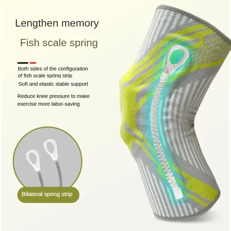 Sports Knee Pads Brace Support Sports Fitness Basketball Spring Knee Booster Meniscus Joints Protector Running Accessories