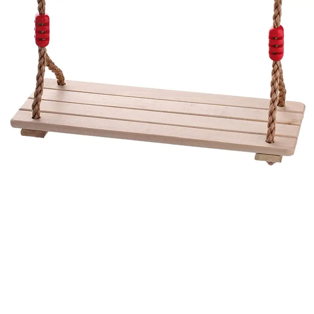 Wooden Hanging Swings Seat with 180cm Length Adjustable Rope, Swing Seat Replacement Swing Set Accessories 4