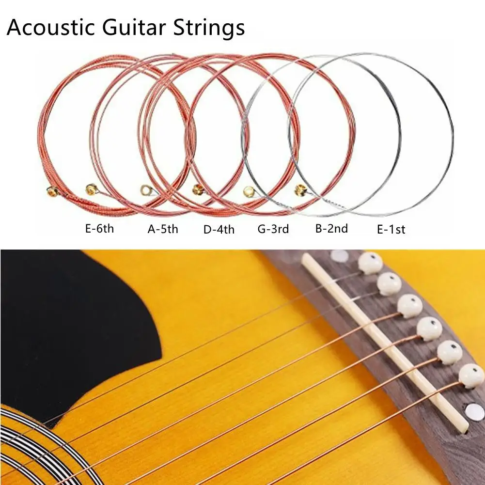 Cordes pour guitare acoustique E-1st B-2nd G-3rd D-4th A-5th E-6th, pièces  de rechange