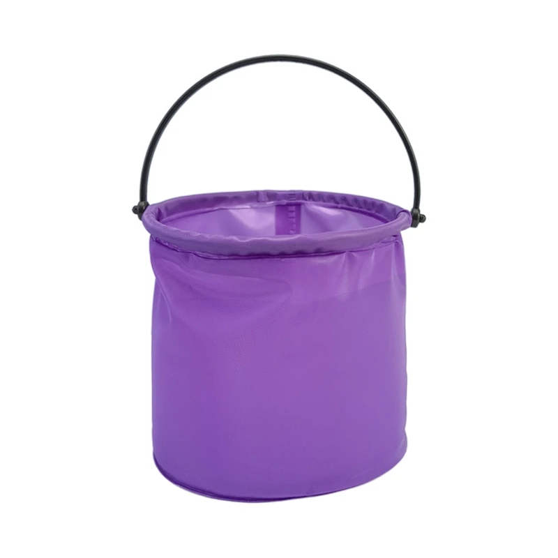 12x14cm Collapsible Sand Bucket Portable Garden Tool Bucket Sand Beach Water Fight Activity Game Toy for Family Kids Easy Carry 5