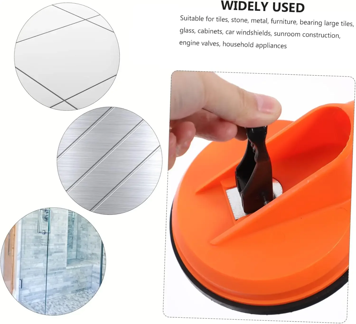 Professional Glass Suction Cups 1Pcs Orange Heavy Duty for Lift Large Glass Tiles Granite Auto Windshield Installation