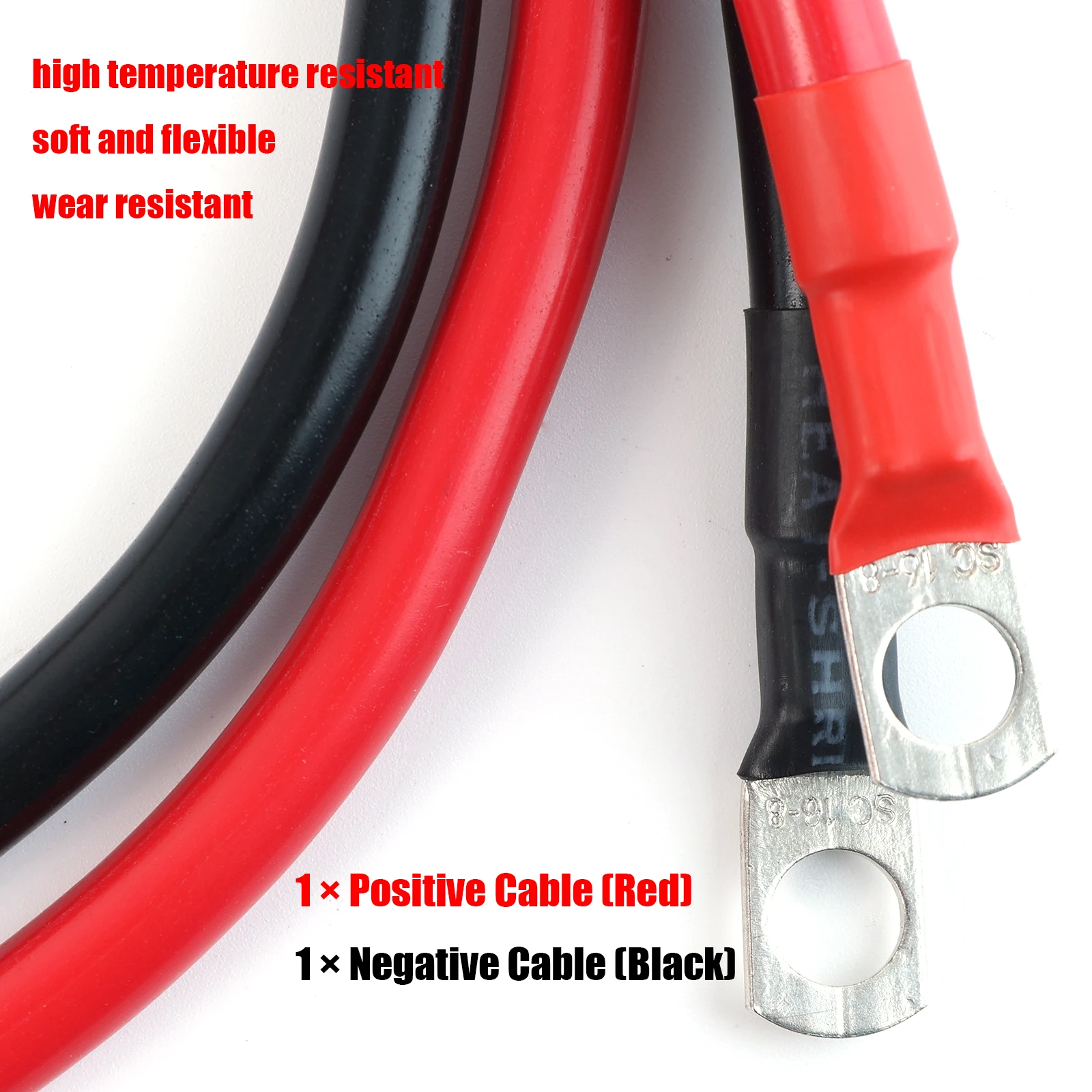 

2 шт., ПВХ-аккумулятор, 5AWG, 100 см, 6 мм2, 12-24 В