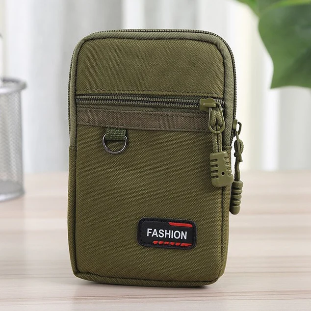 

Men Fanny Pack Mobile Phone Bags Canvas Zipper Coin Purse Fabric Burse Good Quality Bag Packs Casual Man Purses Waist Bag