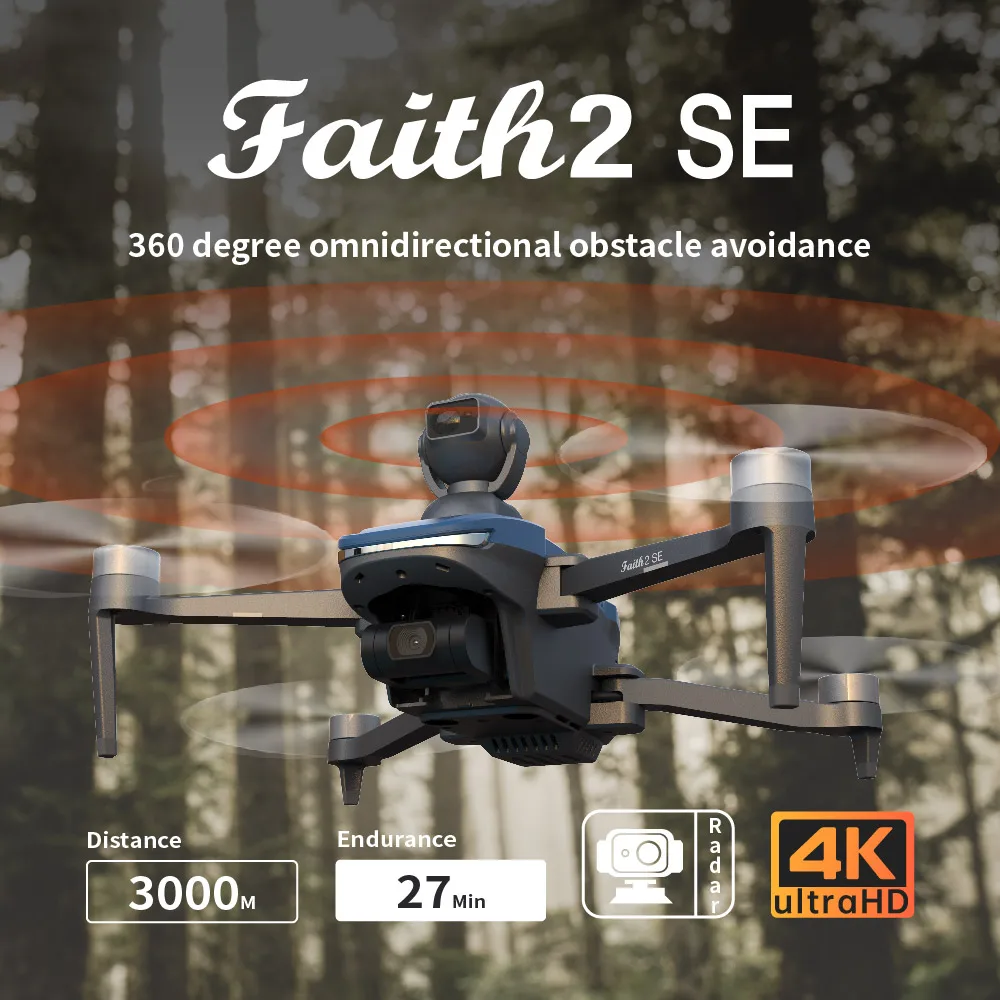 C-FLY Faith2 SE 드론, 4K 전문 3 축 짐벌, FPV 5G 와이파이 GPS RC 쿼드콥터, 카메라 포함, 540 ° 장애물 회피 헬리콥터