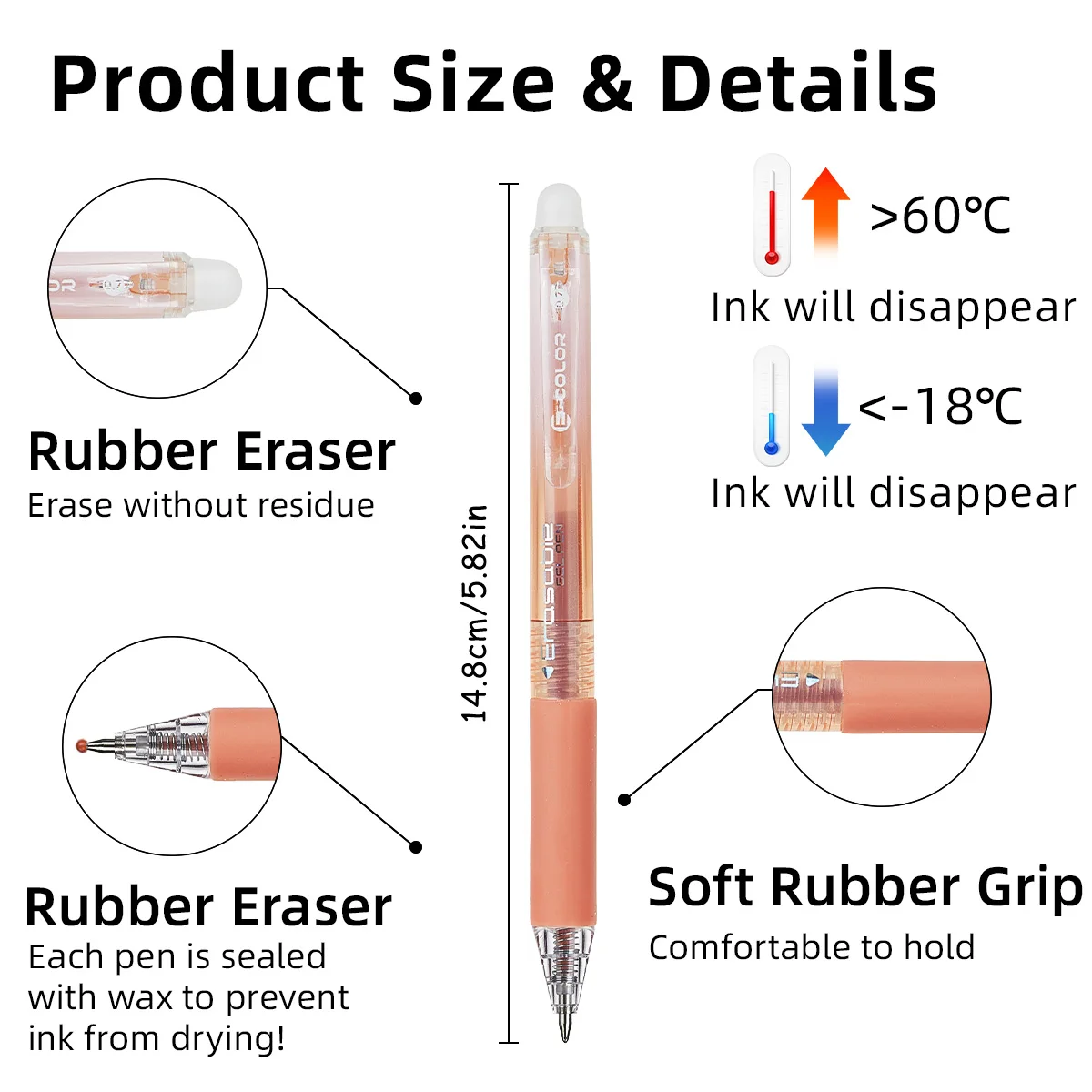 Erasable Rainbow Gel Pens 3