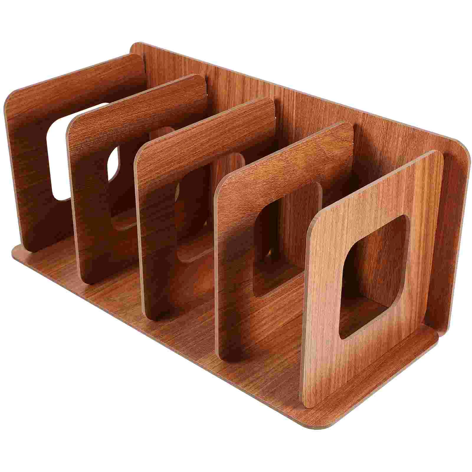 

Wood CD Display Stand Wooden Record Holder Album Storage Stand CD Collections Files Holder Office DIY Organizer Holder Stand