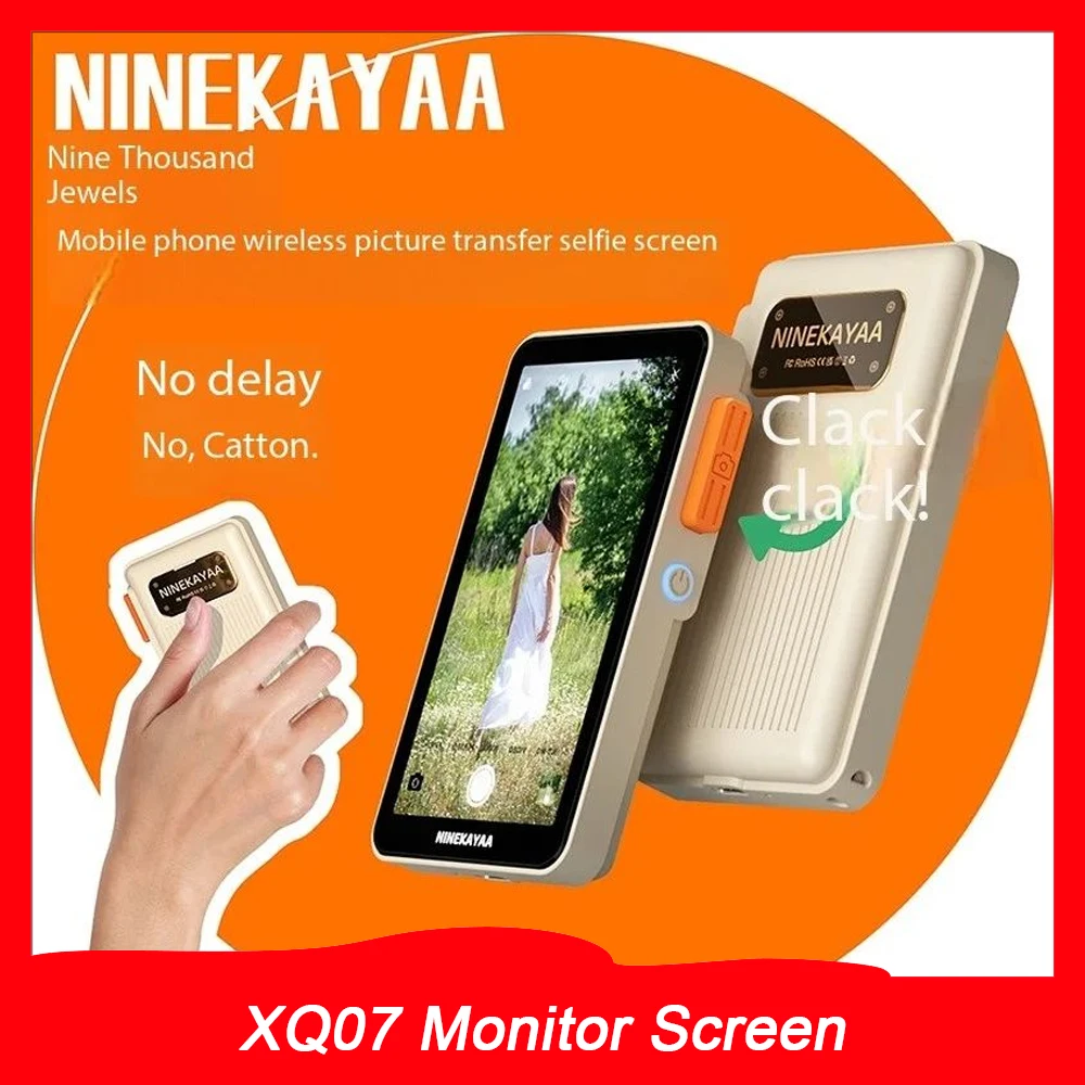 NINEKAYAA XQ07 Monitor Screen for Using Phone Rear Camera for Smartphone Selfie Vlog Live Stream Video Recording VS KingMa PH01