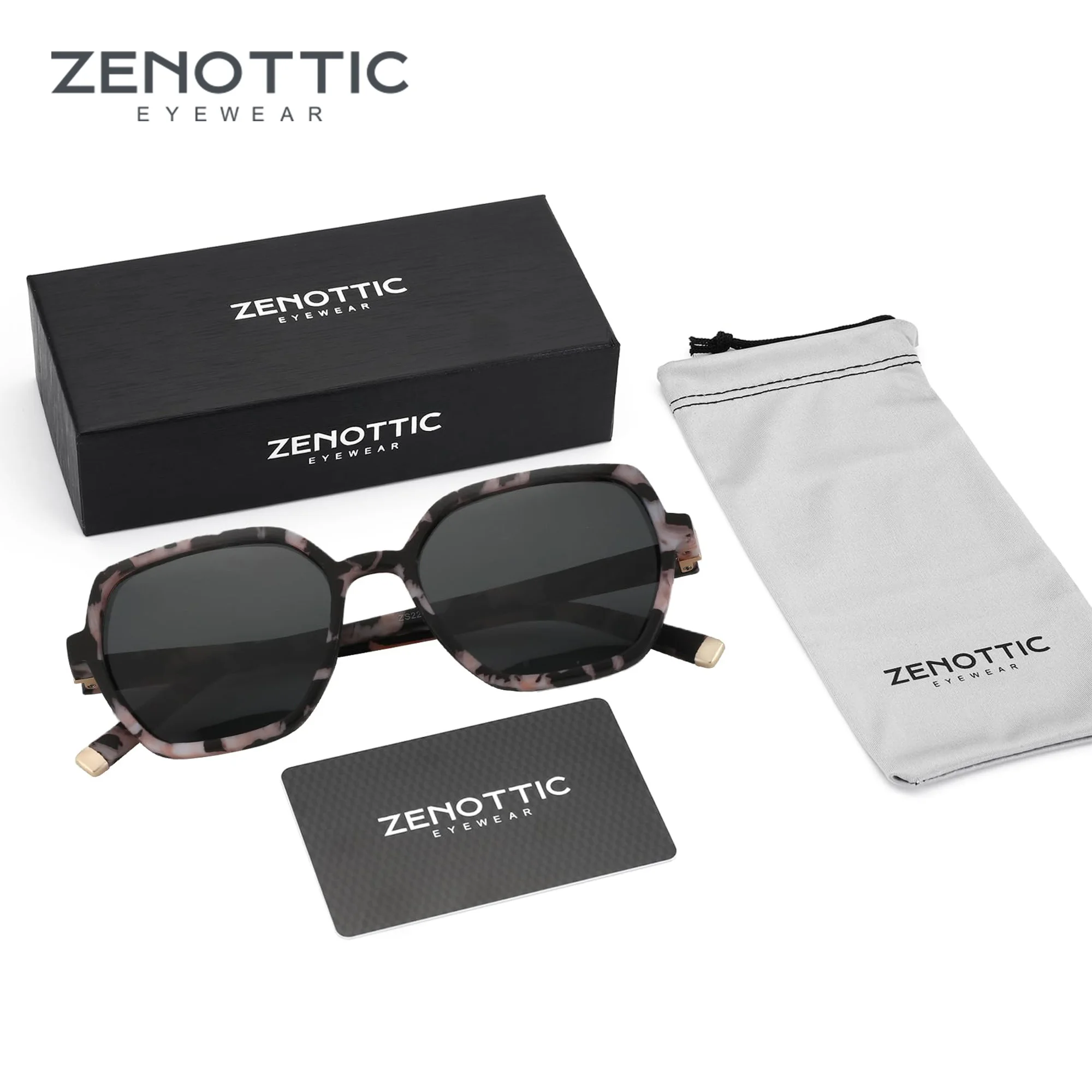 ZENOTTIC (M Size) Ladies Hexagon Sunglasses for Small Faces Women Polarized UV400 Protection Fashion Trendy Shades Sun Glasses
