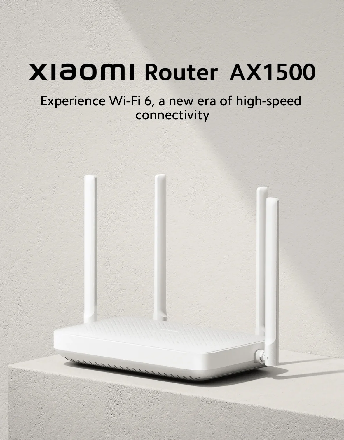 小米路由器AX1500 2.4G/5.0GHz WiFi 6 双频网状WiFi 6 中继器儿童在线保护APP 控制：Gearbest
