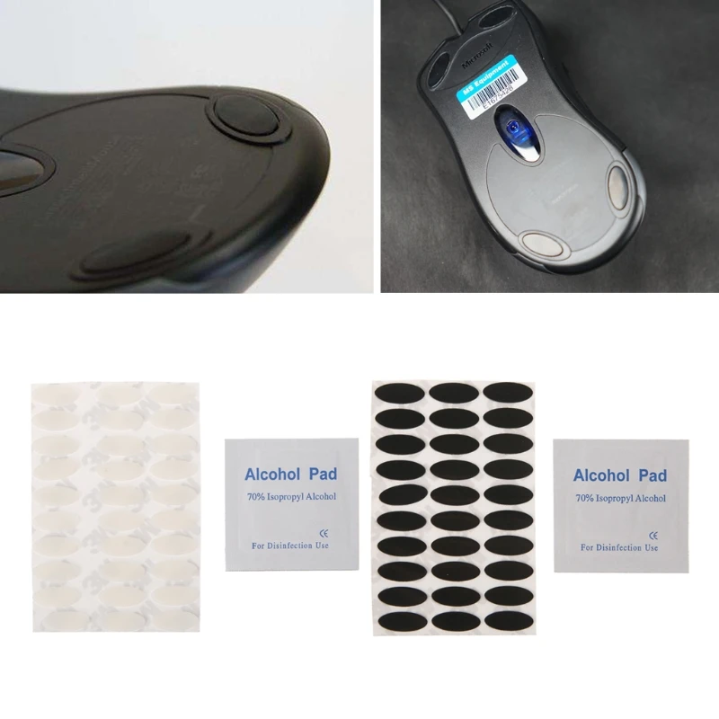 M2EC 30Pcs Mouse Skates Glide Feet Pads Mouse Feet Sticker for Micro soft IE3.0 IO1.1 Rounded Curved Edges