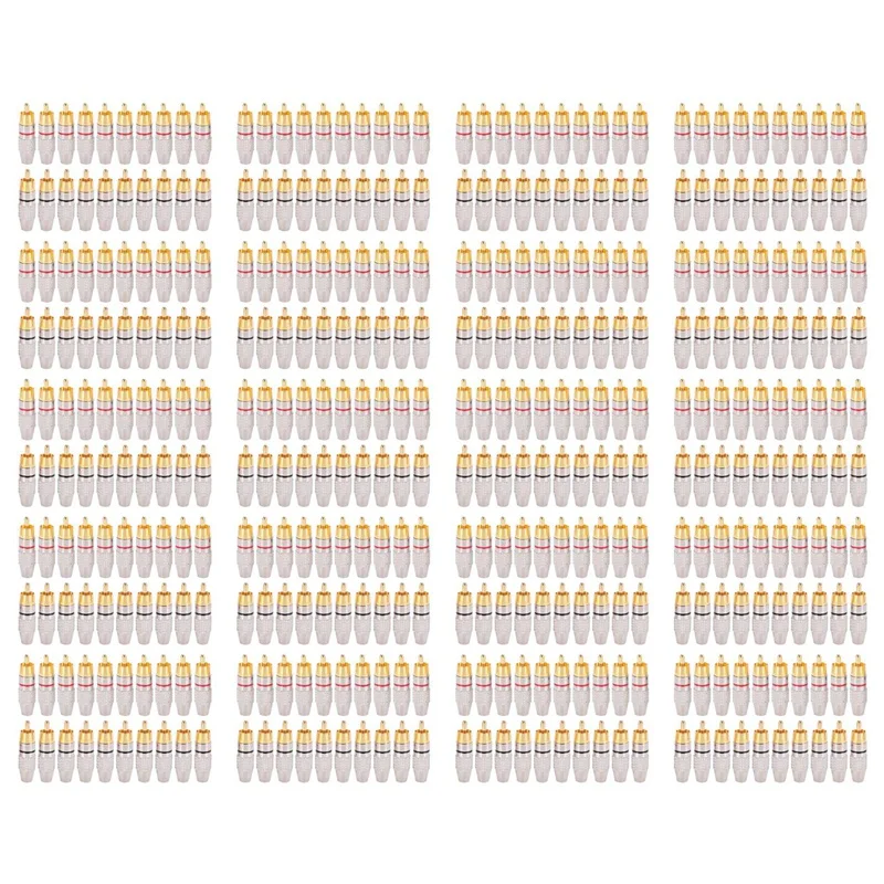 

400 Pcs RCA Plug Audio Video Locking Cable Connector Gold Plated