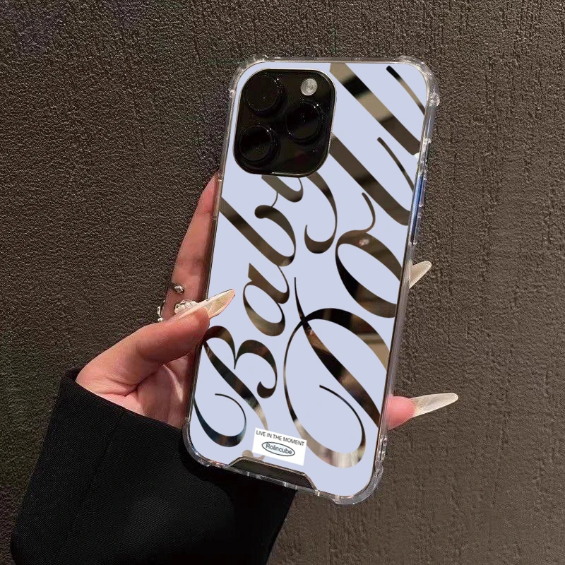 Blue Silver Plated Mirror Shockproof Soft Phone Case