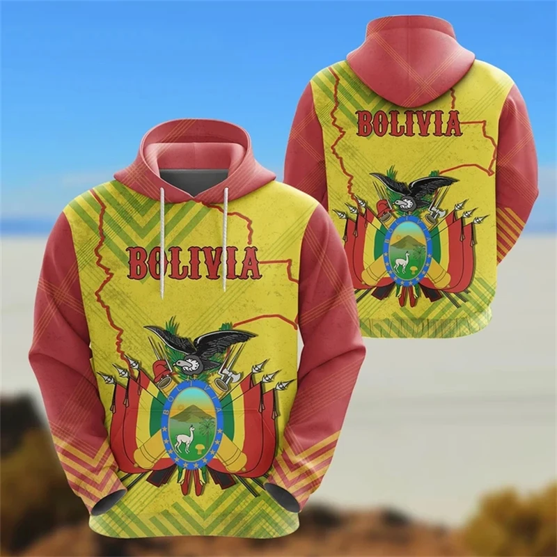 thumbnail image 1 of Sudadera con capucha con estampado de la bandera de Bolivia para hombre, tendencia de hip hop, ropa vintage Harajuku, novedad de primavera y otoño, sudaderas de gran tamaño, 1 of 4