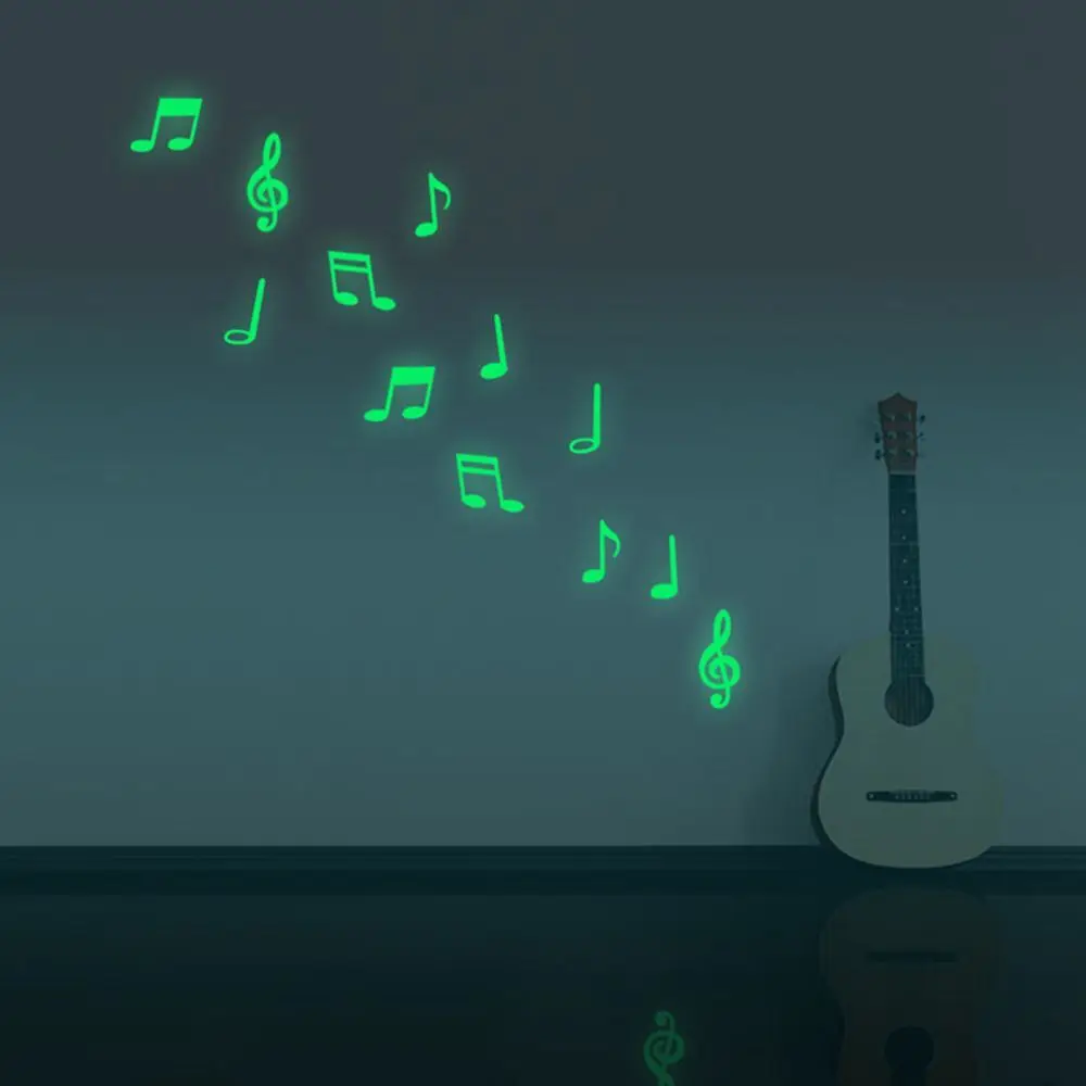 

Mural, Wall Decor for Kid's Luminous Wall Stickers Musical Note Glow In The Dark
