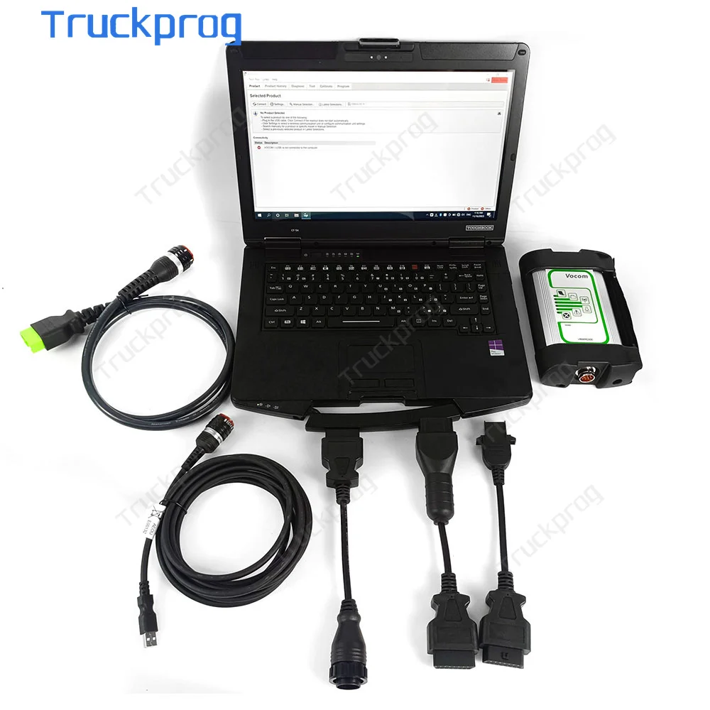 

New 2.8 Vocom 88890300 For-Volvo Vocom Diagnostic Tool Vocom OBD2 Adapter OBD Scanner 24v Truck Excavator Diagnostic+CF54 laptop