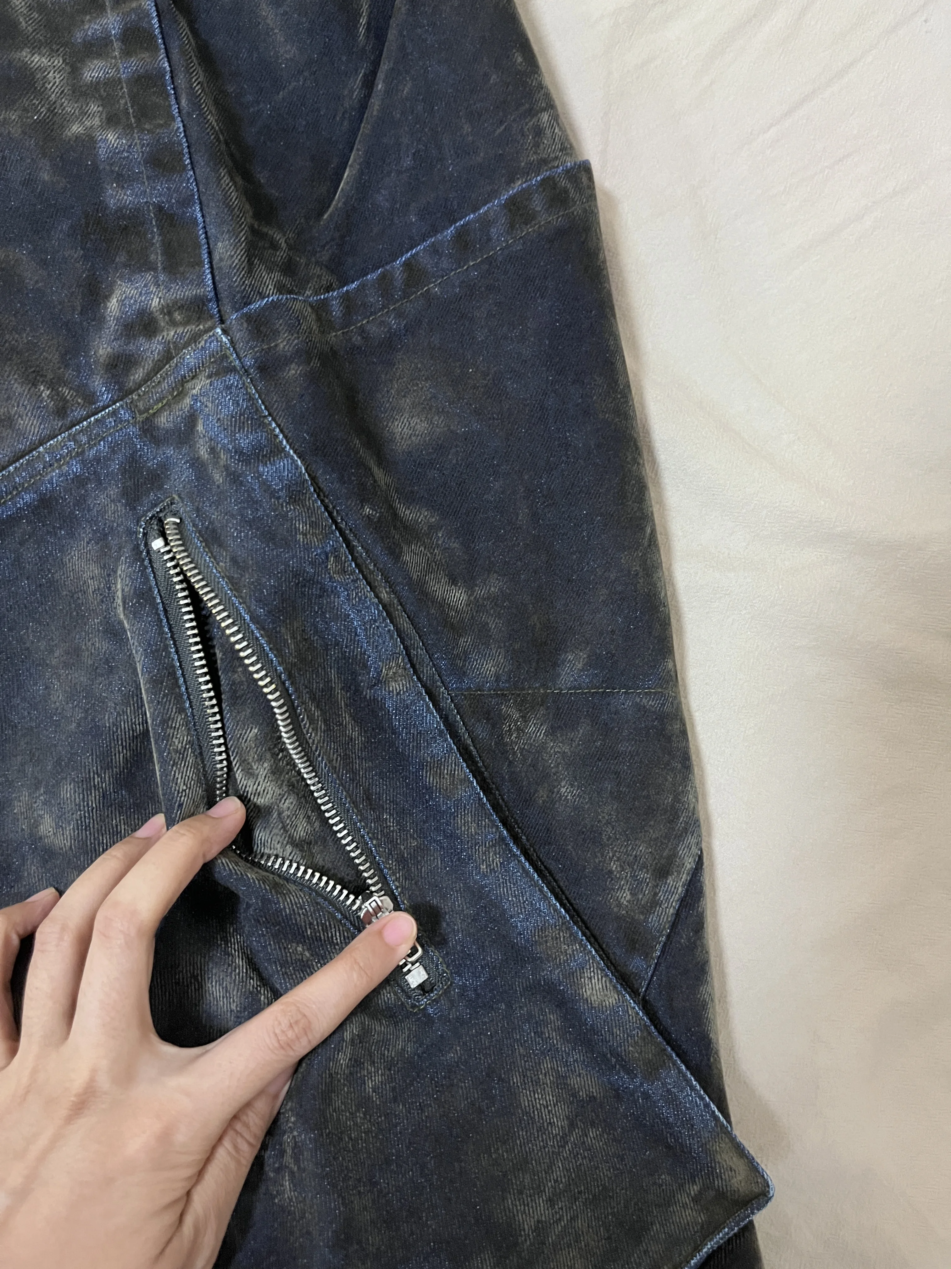 XEvil Heavy duty layering design washed dye pants jeans sci-fi dystopian -