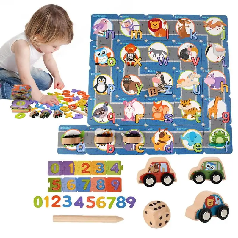 

ABC 123 Wooden Puzzles Wooden Puzzles For Kids Alphabet ABC Numbers Shape And Farm Animals Learning Puzzles Board For Kids