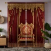 2pcs HD digital curtain printing simulation valance red palace style yellow embroidery home decoration style decoration livin 2