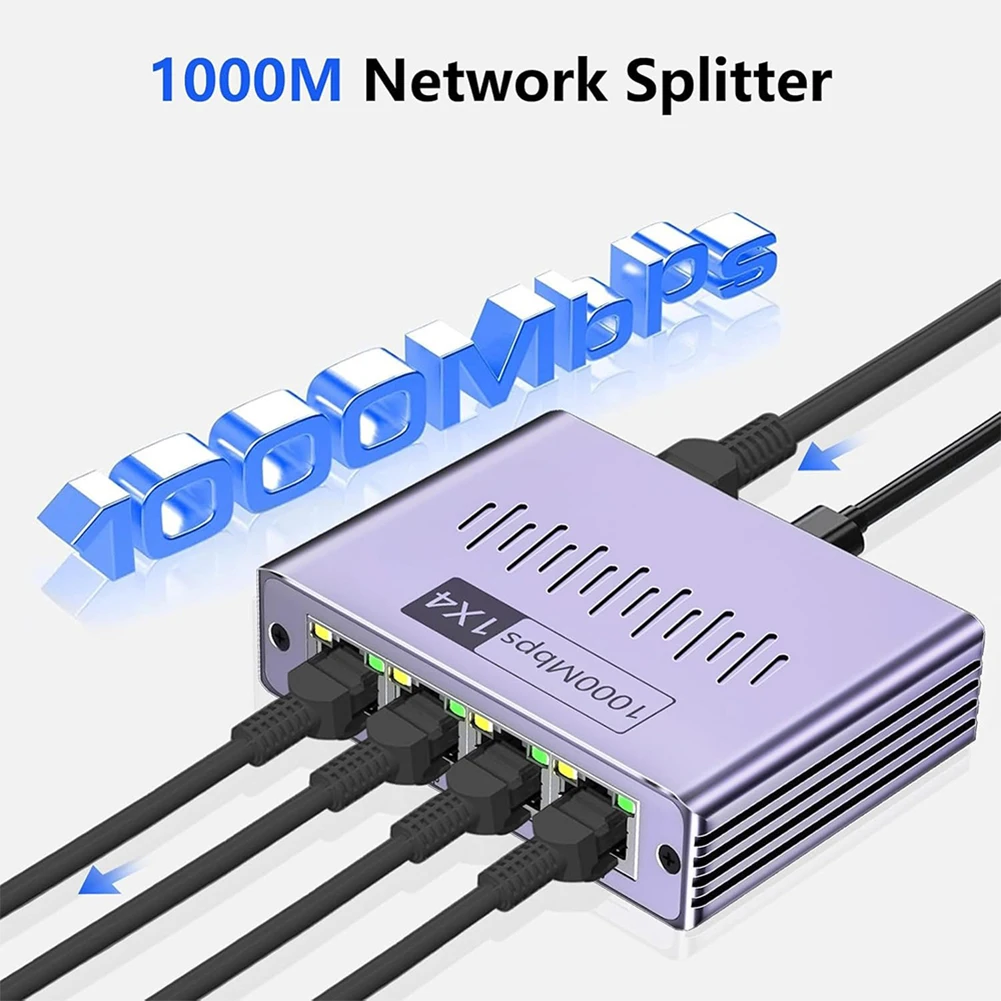 Gigabit Ethernet Splitter 1000Mbps RJ45 LAN Adapter