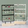 Présentoir de boucles d'oreilles à 3 niveaux et 72 trous, organisateur de rangement de bijoux en métal à 3 couches, support de Base en bois, arbre, support de clous d'oreille, cadeau