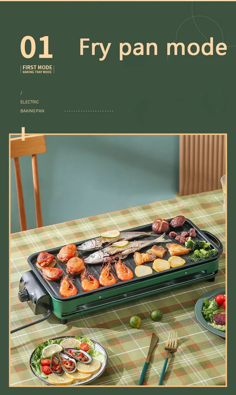 220V 1350W Direct Electric Barbecue Plate Household Barbecue Rack Smokeless Barbecue Oven Barbecue String Korean Electric Oven 5