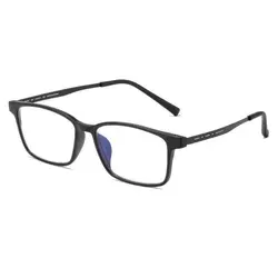 Ultralight Blue Light Blocking Square Eyewear with TR90 Titanium Alloy Optical Frame - Strength 250 (Matte black)
